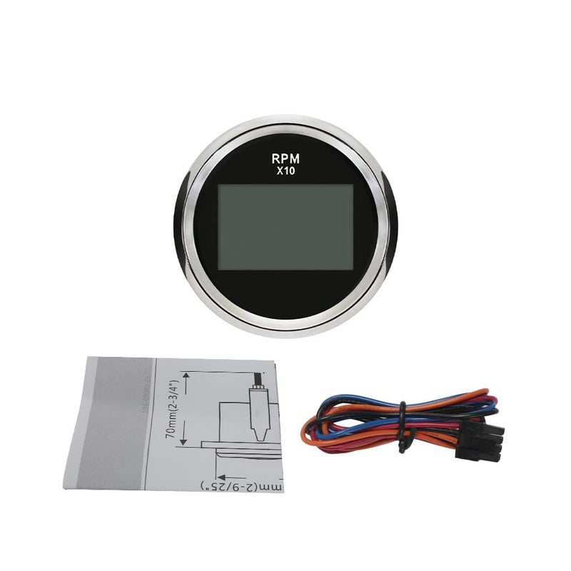 ELING Universal Digital Tachometer RPM REV Counter RPM with Hour Meter 52mm(2") 9-32V with Backlight - Image 5